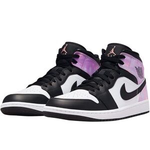 Nike Air Jordan 1 Mid Sneaker, Black/Bleached Coral-white - tk